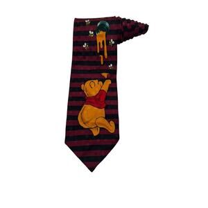 Disney Winnie The Pooh Hunny Honey Pot Cartoon Vintage Necktie Novelty Silk